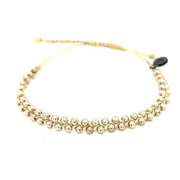 Pura Vida Silver Beaded Beige Bracelet - Picture 1 of 4